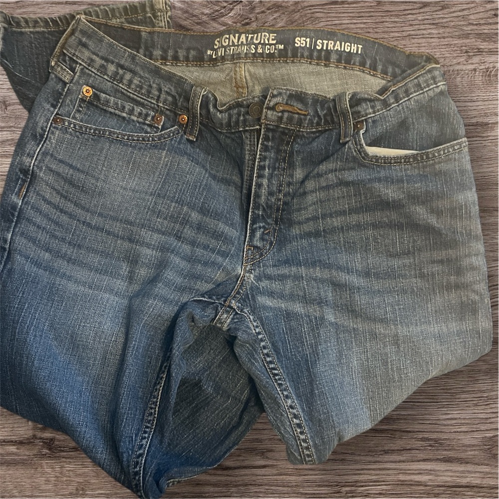 Signature by Levi Strauss Men's Denim Straight Jeans